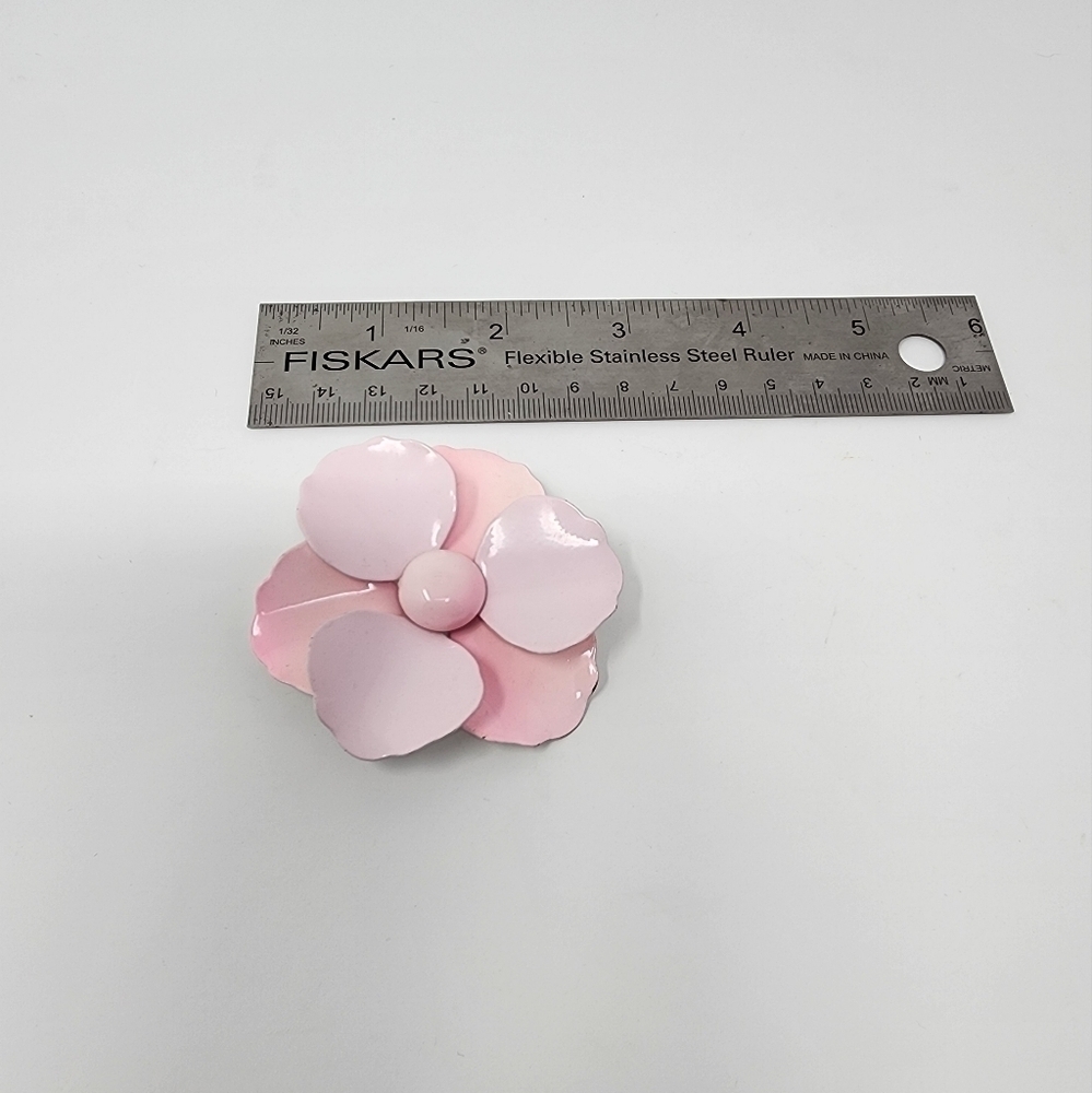 VINTAGE PINK FLORAL BROOCH - Picture 3 of 4